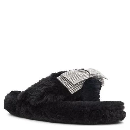 Black Polyester Slippers