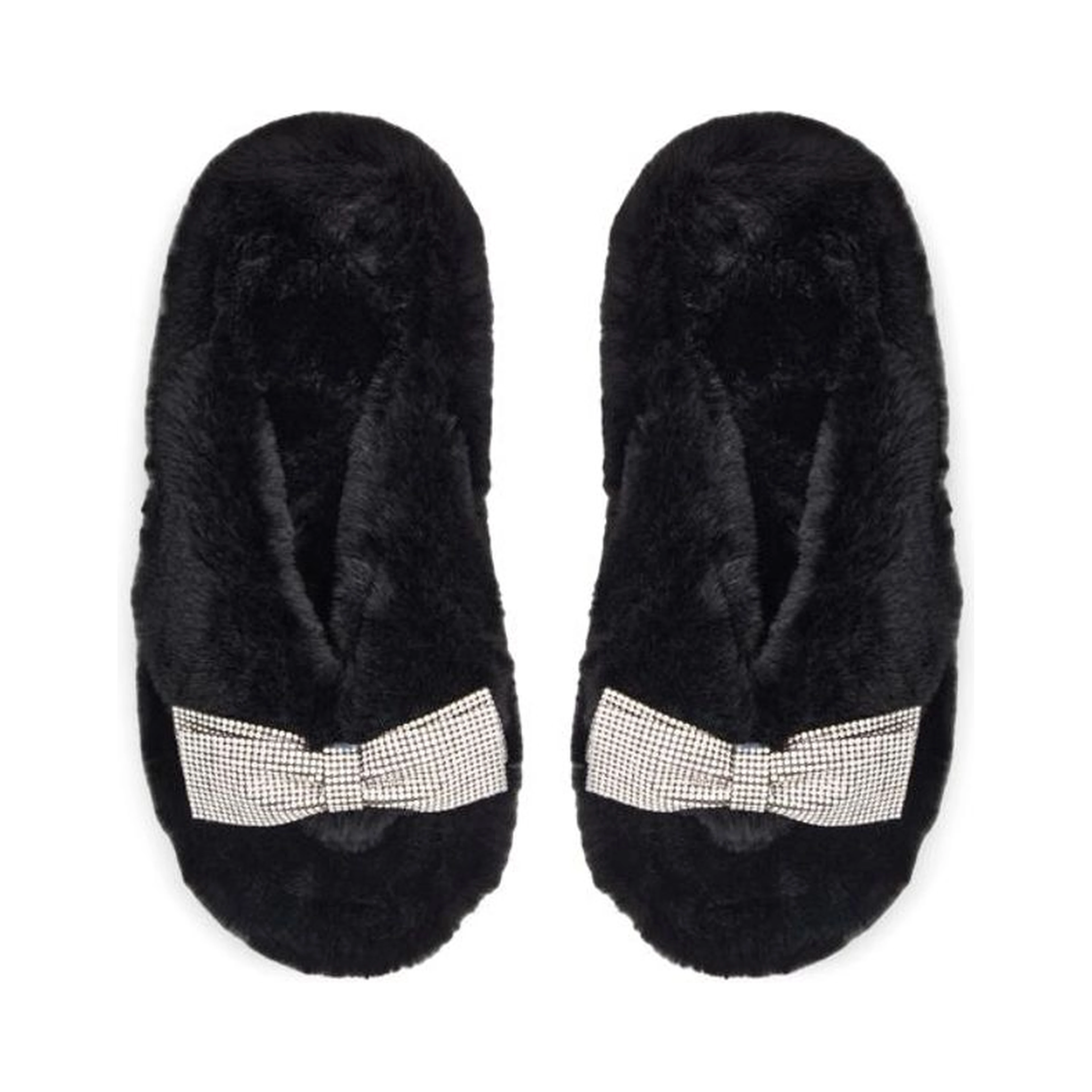 Black Polyester Slippers