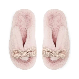 Pink Polyester Slippers