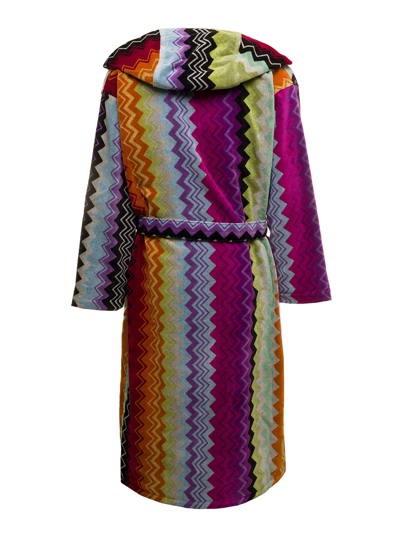 Giacomo Multicolor  Cotton Zig Zag Bathrobe Missoni Home