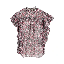 Layona Ruffle Sleeve Top In Multi