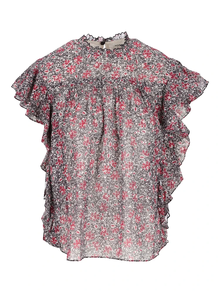 Layona Ruffle Sleeve Top In Multi