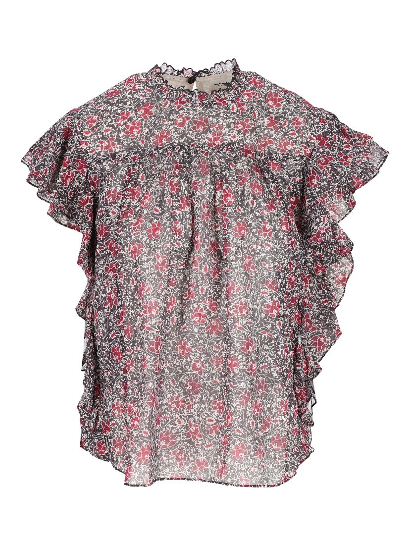Layona Ruffle Sleeve Top In Multi