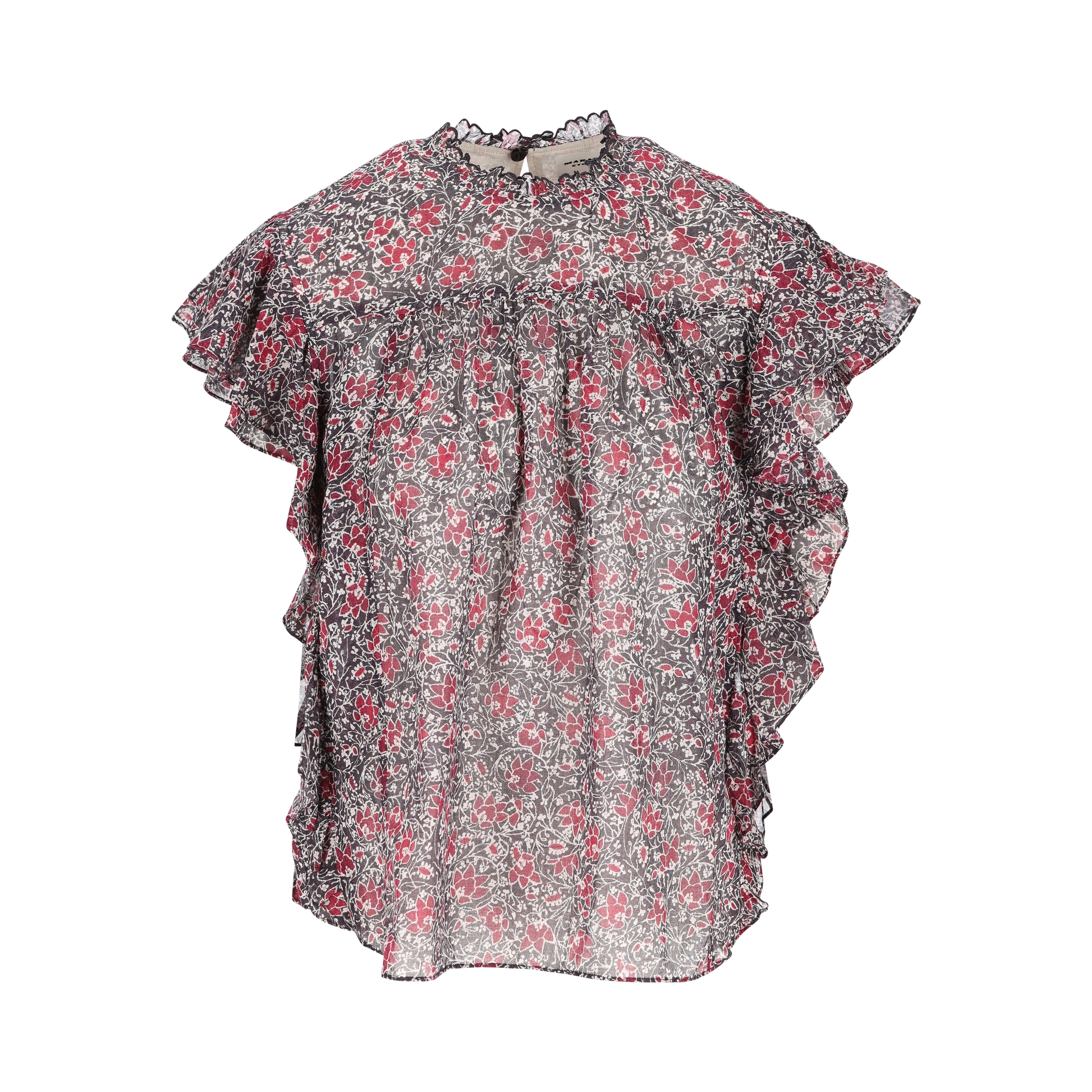 Layona Ruffle Sleeve Top In Multi