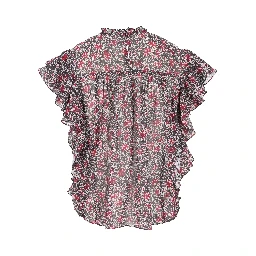 Layona Ruffle Sleeve Top In Multi