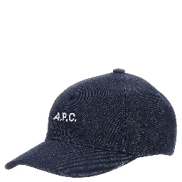 Blue Baseball Cap with Logo Lettering on the Front in Cotton Man