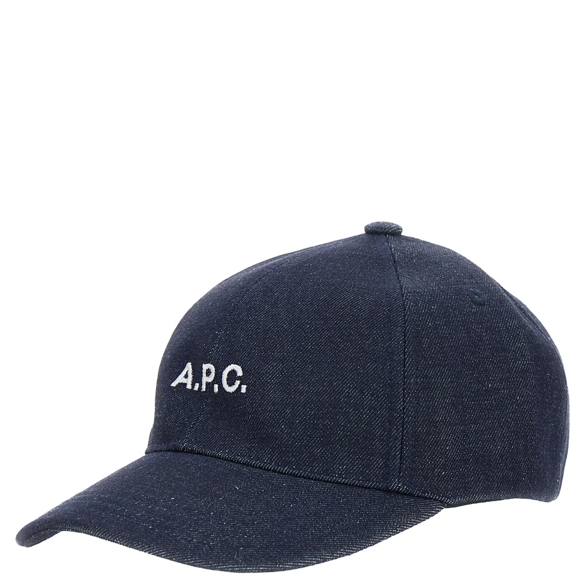 Blue Baseball Cap with Logo Lettering on the Front in Cotton Man