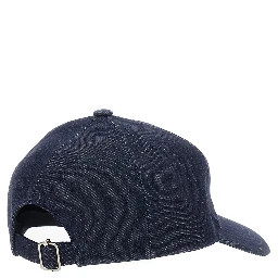 Blue Baseball Cap with Logo Lettering on the Front in Cotton Man