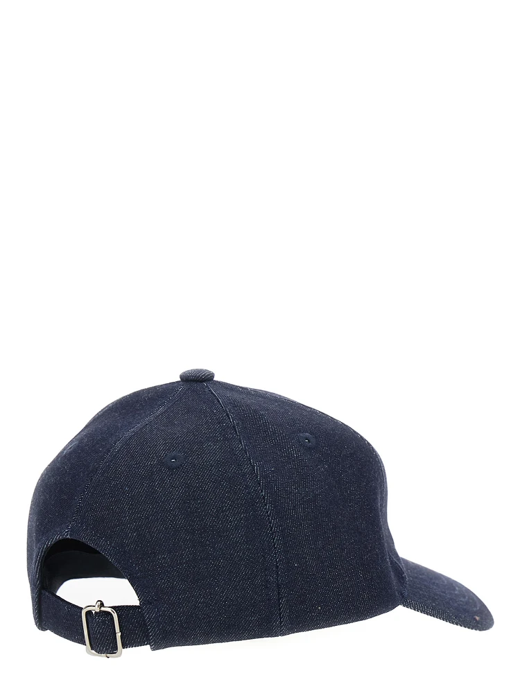 Blue Baseball Cap with Logo Lettering on the Front in Cotton Man alternative