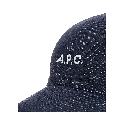 Blue Baseball Cap with Logo Lettering on the Front in Cotton Man