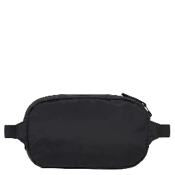 Black Waist Pack with Adjustable Shoulder Strap and Logo Patch on the Front in Tech Fabric Man
