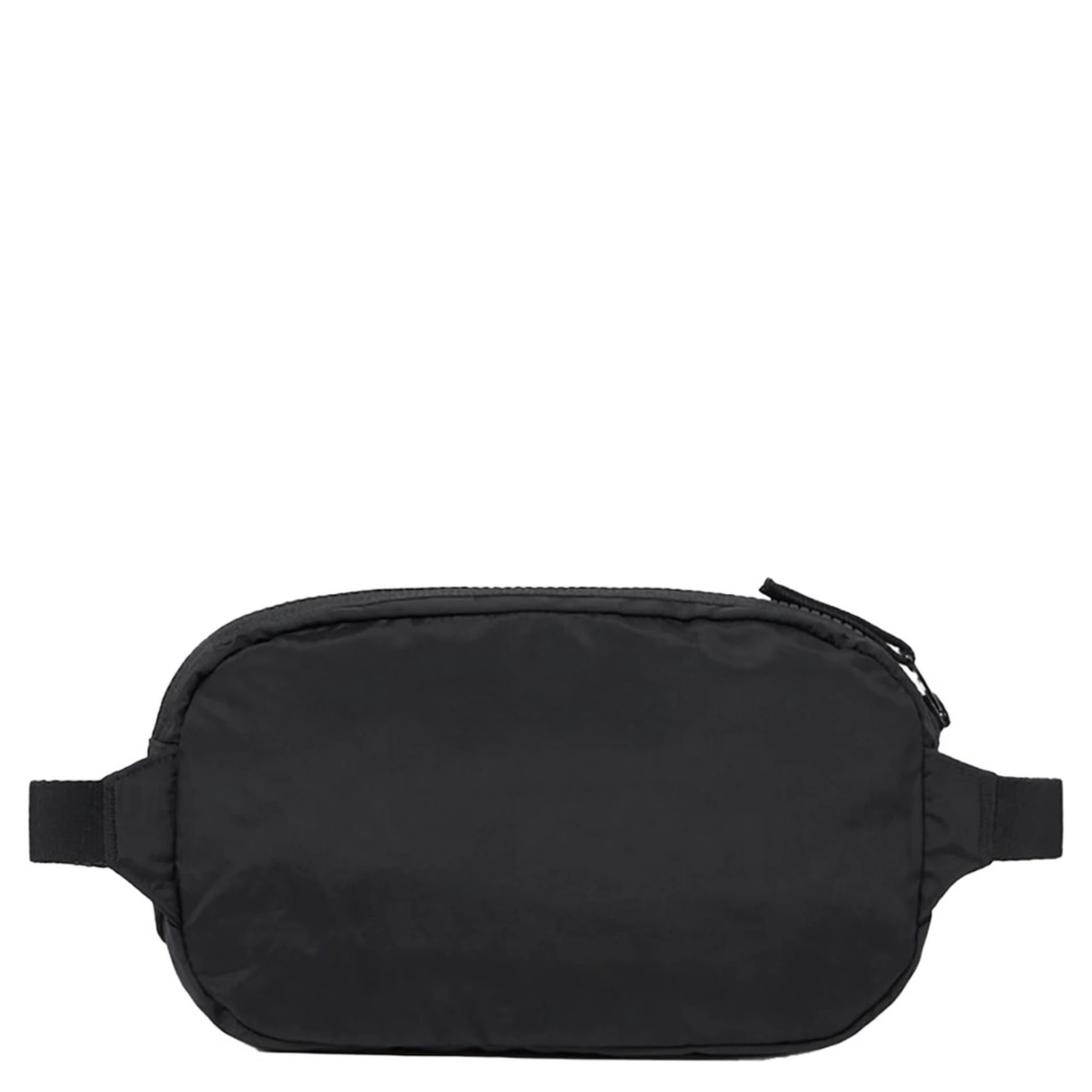 Black Waist Pack with Adjustable Shoulder Strap and Logo Patch on the Front in Tech Fabric Man