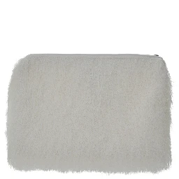 Evano White Clutch with Fringed Design and Zip Closure in Fabric Woman