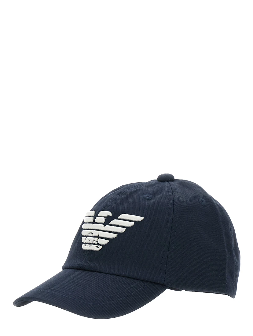 Blue Baseball Cap with Logo on the Front in Cotton Boy