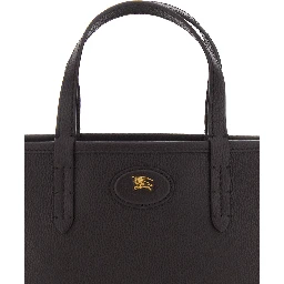 Brown Reversible Tote Bag with Adjustable and Removable Shoulder Strap and EKD Patch on the Front in Leather Woman