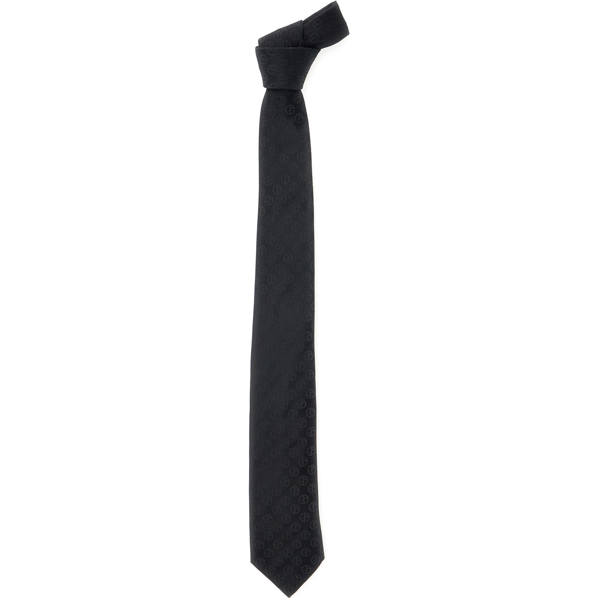 BlackTie with All-Over Tonal Logo in Silk Man