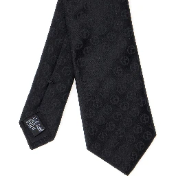 BlackTie with All-Over Tonal Logo in Silk Man