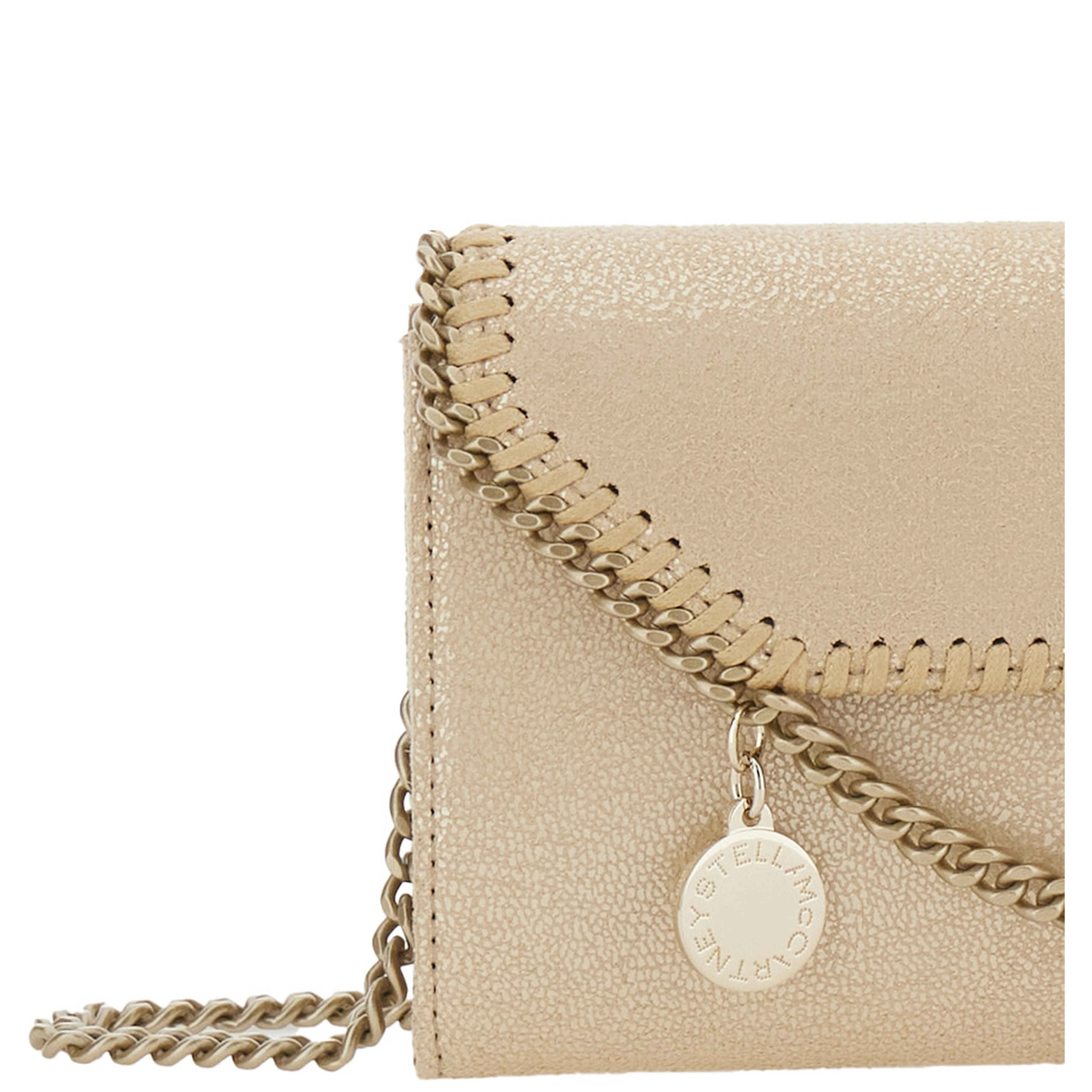 Falabella Continental Wallet With Chain Eco Shiny Dotted Chamois W/Tonal Chain - Airlite