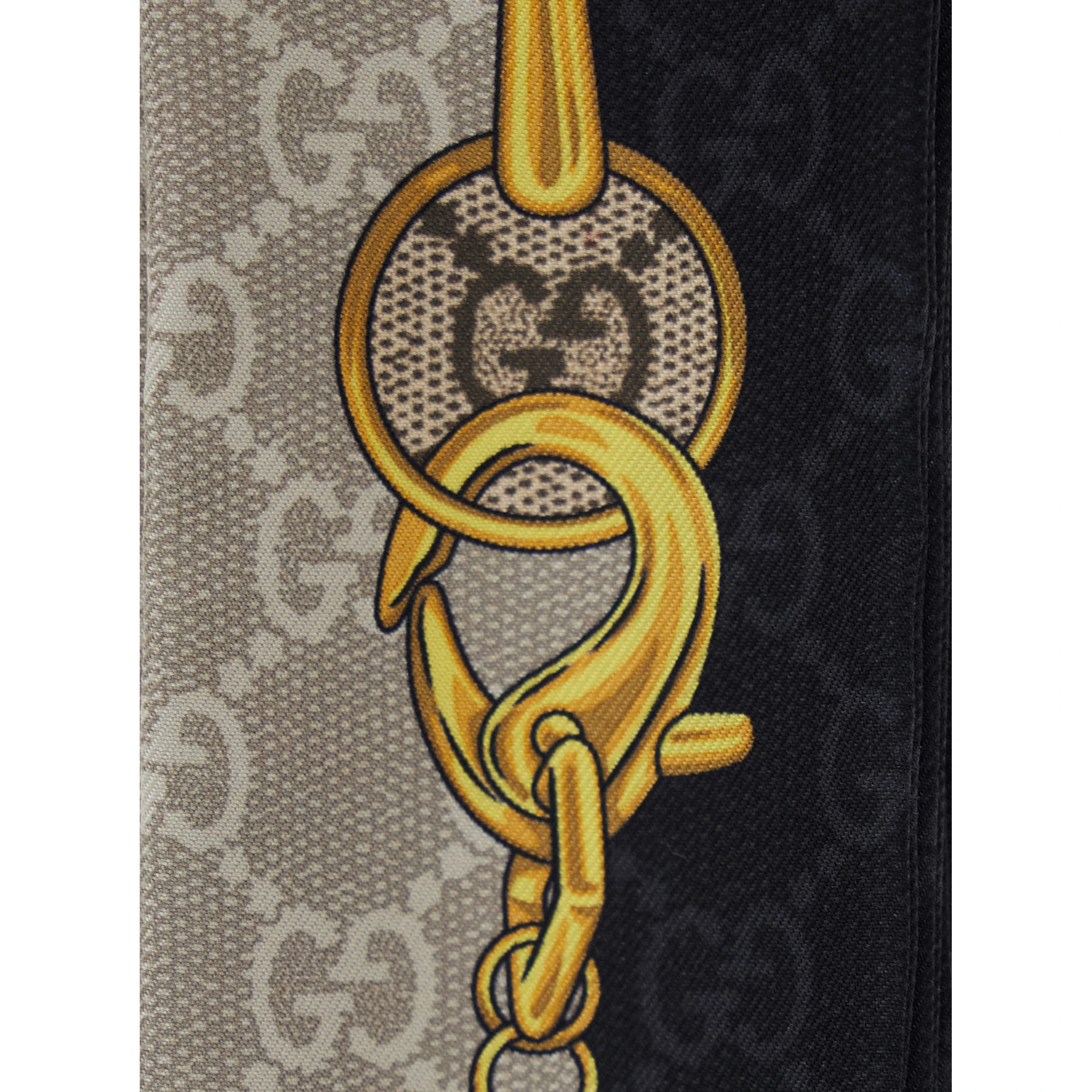 Multicolor Square Scarf with Horsebit Print in Silk Woman