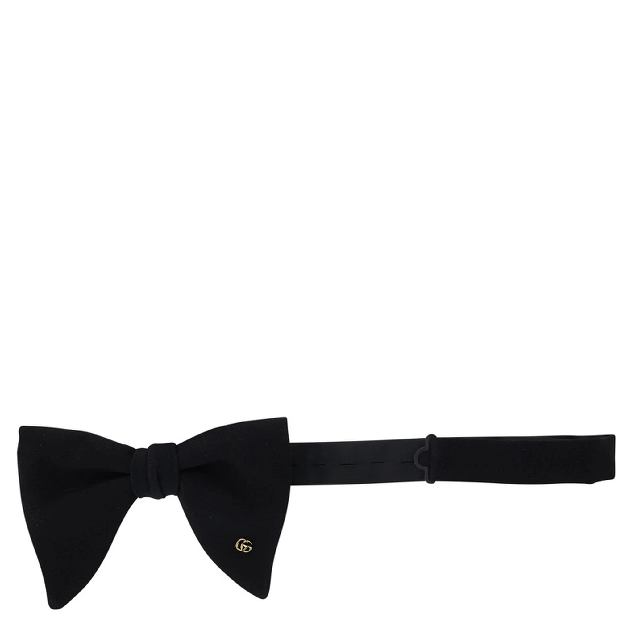 Black Bowtie with GG Plaque on the Front in Silk Man