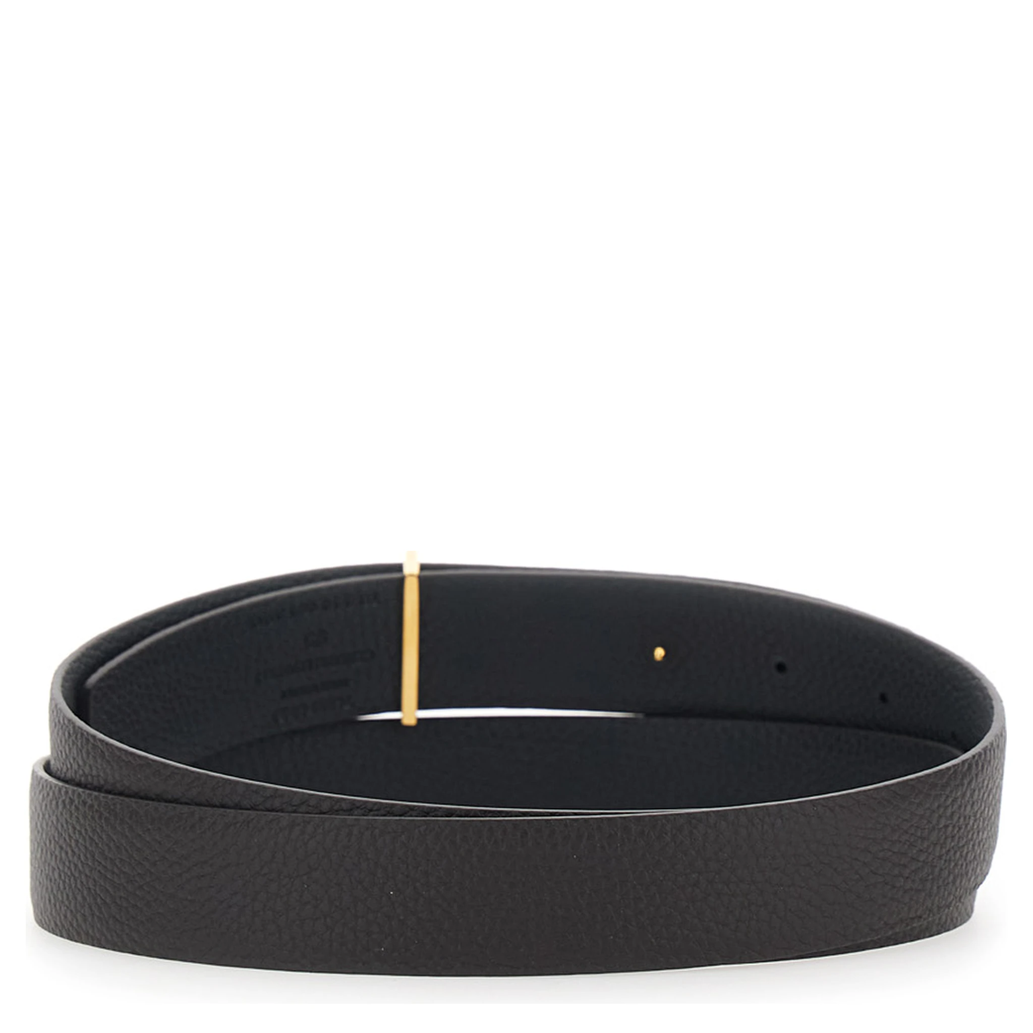 Brown Belt with T Buckle Closure in Leather Man