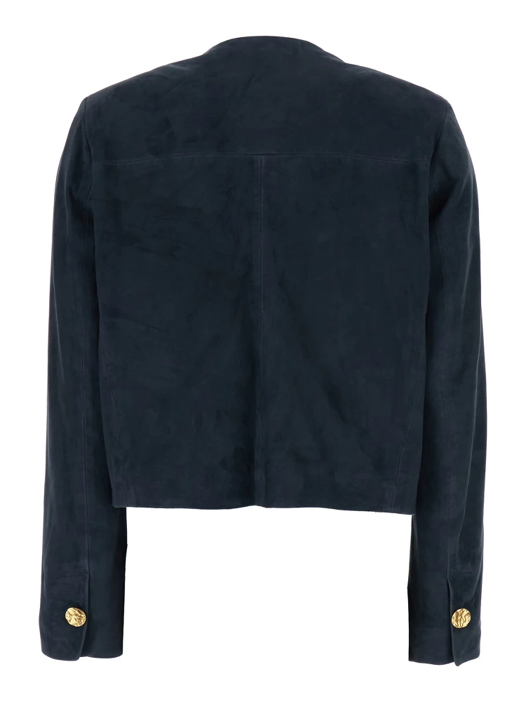 Giubbotto Lorenne con Scollo Rotondo e Tasche Applicate sul Fronte in Suede Donna alternative