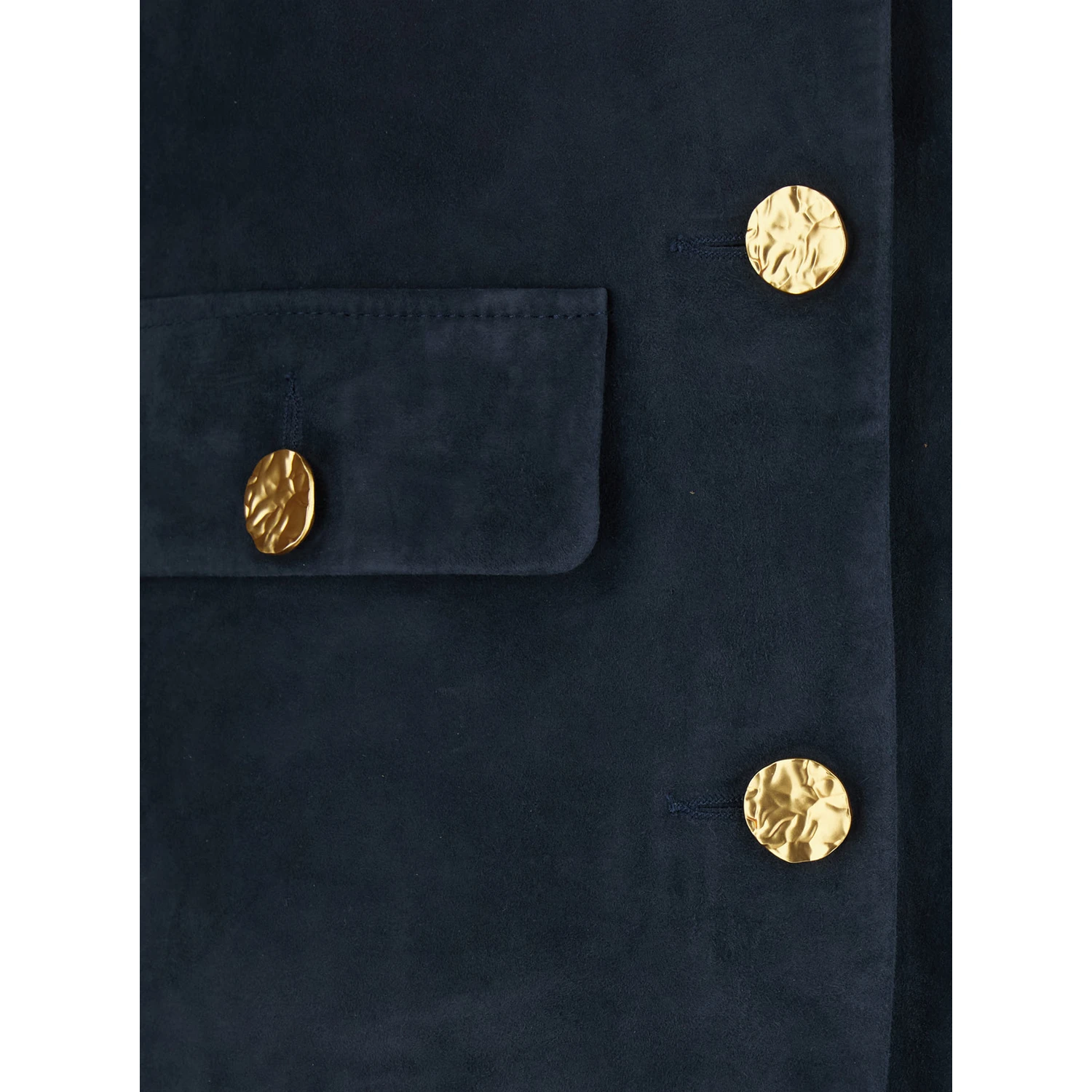 Giubbotto Lorenne con Scollo Rotondo e Tasche Applicate sul Fronte in Suede Donna