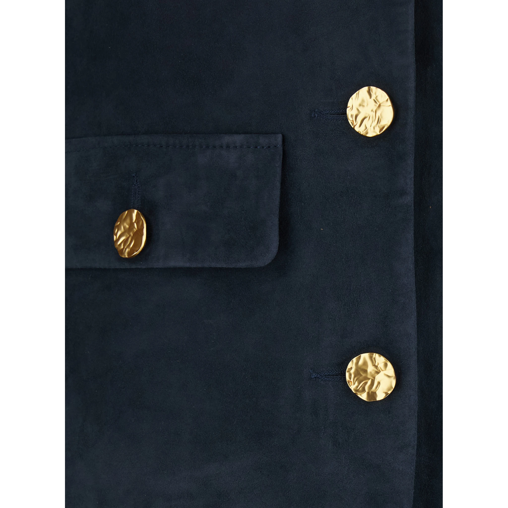 Giubbotto Lorenne con Scollo Rotondo e Tasche Applicate sul Fronte in Suede Donna