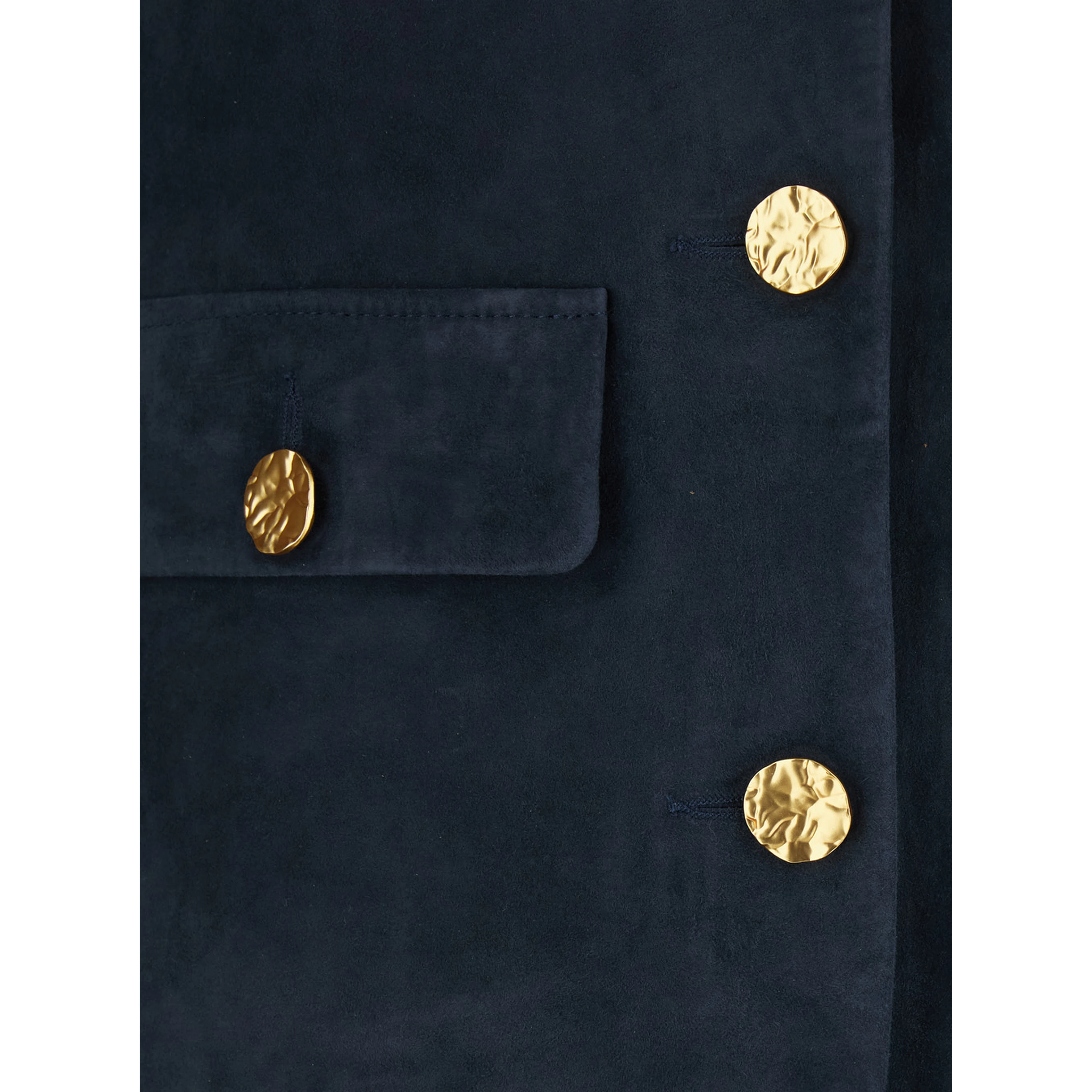 Giubbotto Lorenne con Scollo Rotondo e Tasche Applicate sul Fronte in Suede Donna