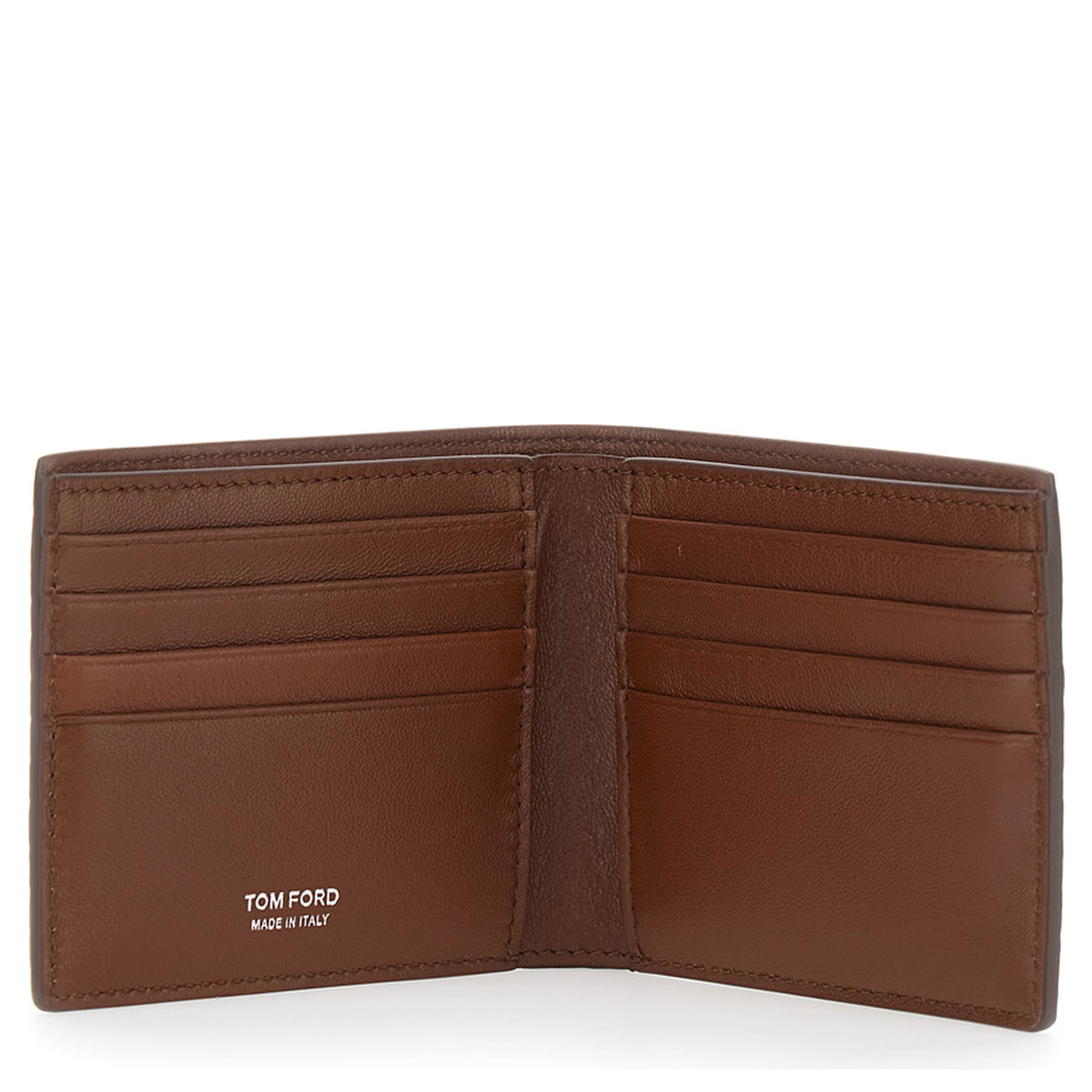 Brown Bi-Fold Wallet with Embossed Crocodile Effect in Leather Man
