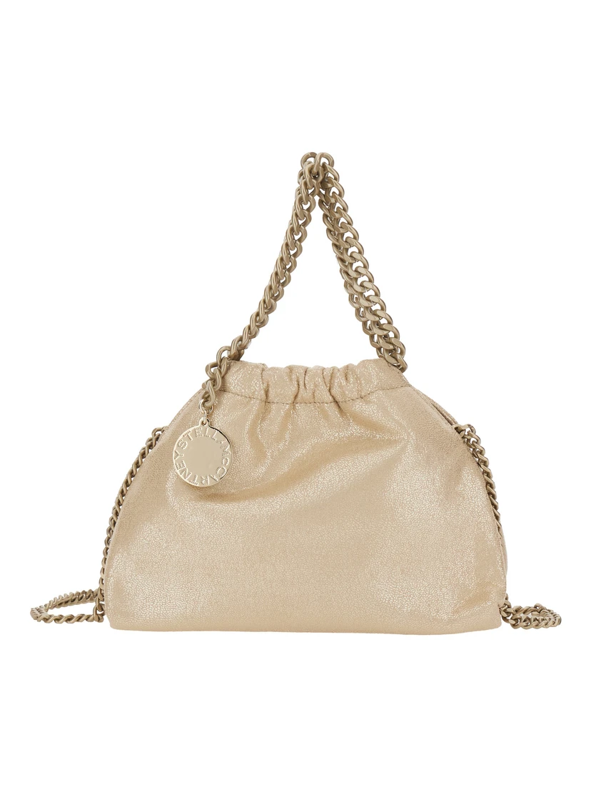 Falabella Mini Drawstring Bag Eco Shiny Dotted Chamois W/Tonal Chain - Airlite