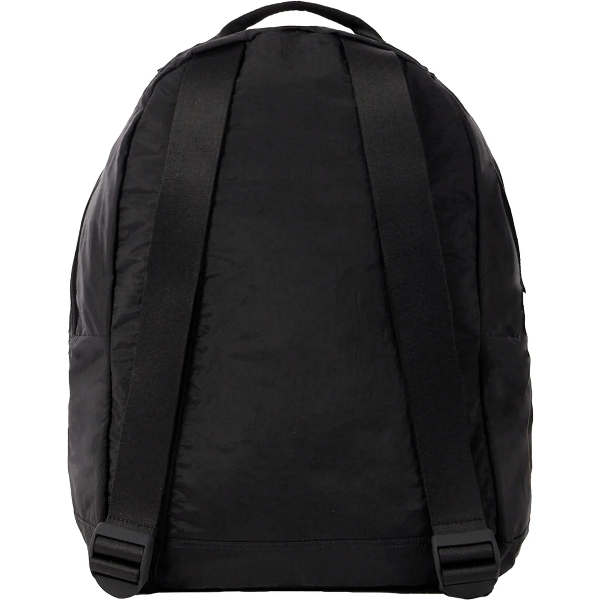Black Backpack with Adjustable Shoulder Straps and Logo Patch on the Front in Tech Fabric Man