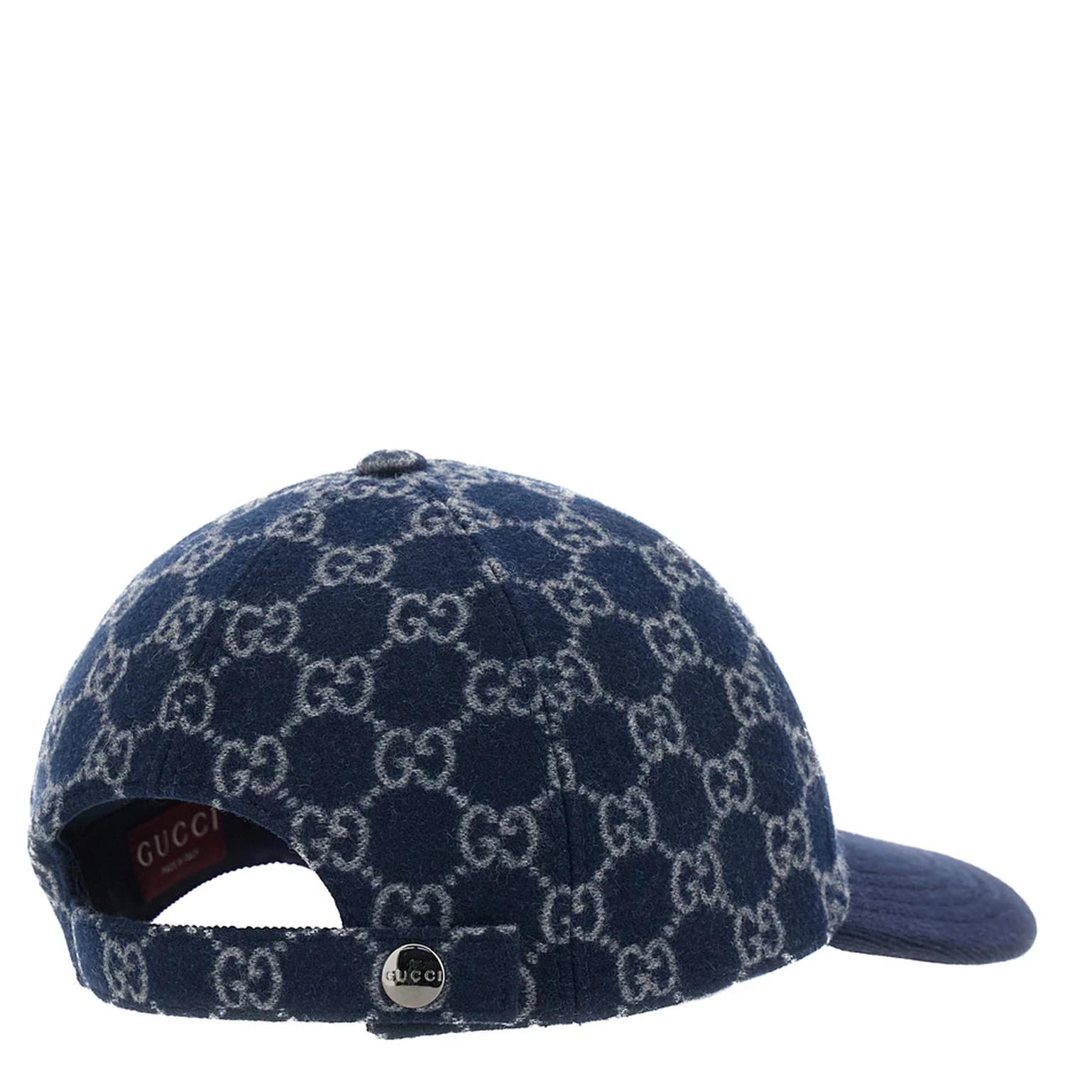Blue Baseball Cap with GG Motif in Wool Man