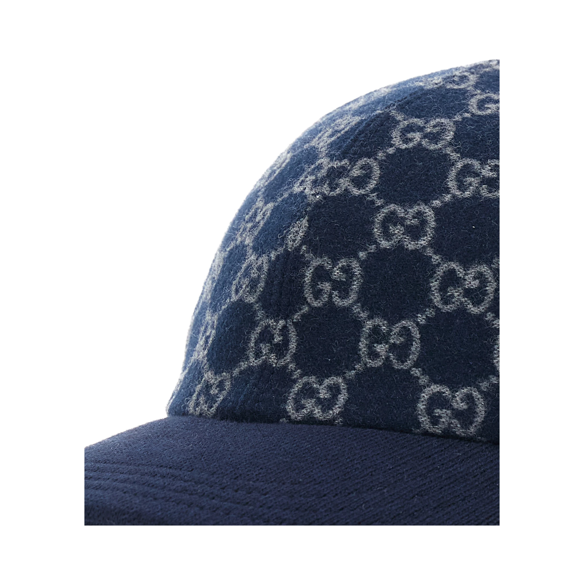 Blue Baseball Cap with GG Motif in Wool Man