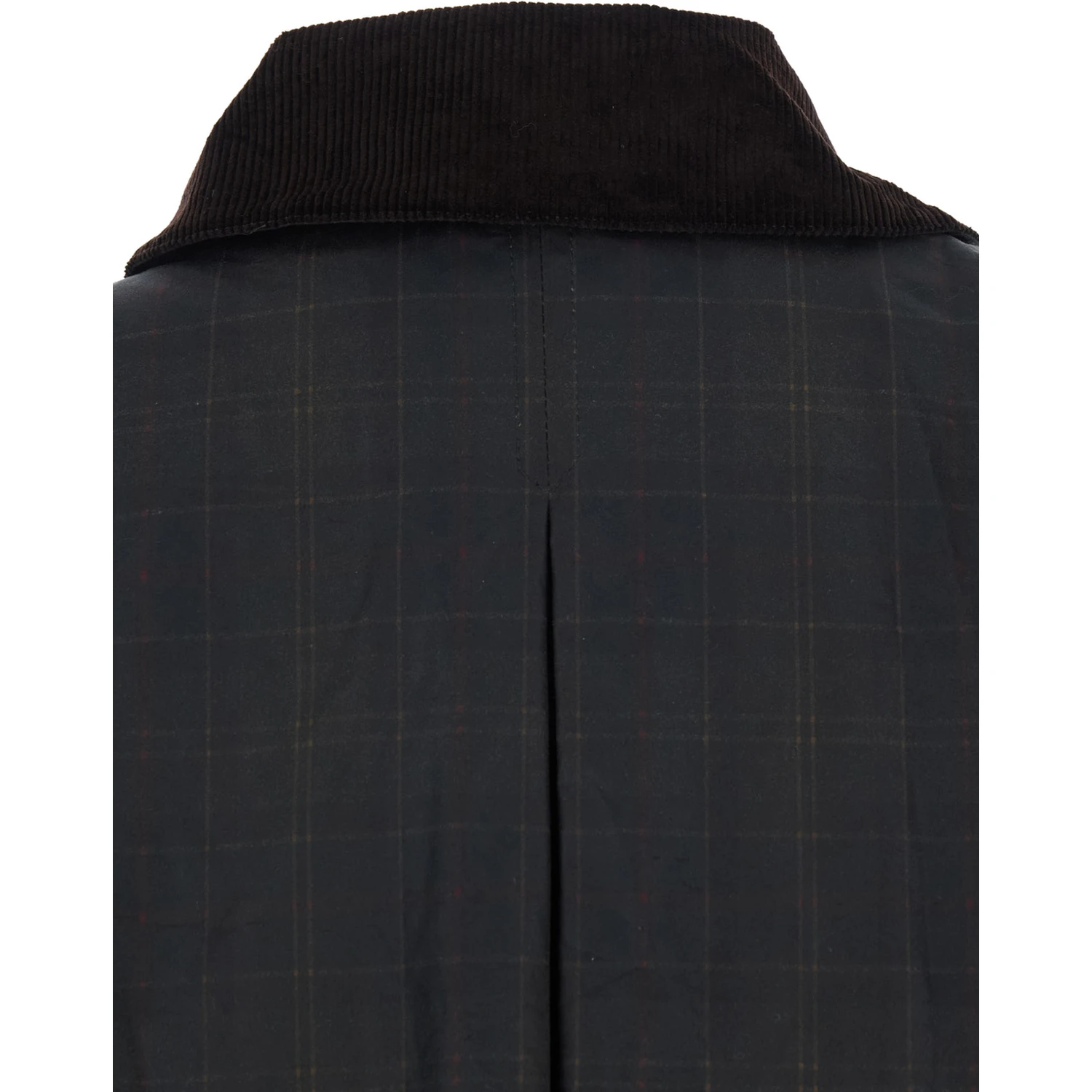 Dark Brown Jacket with All-Over Stripe Motif and Logo Patch on the Front in Waxed Cotton Woman