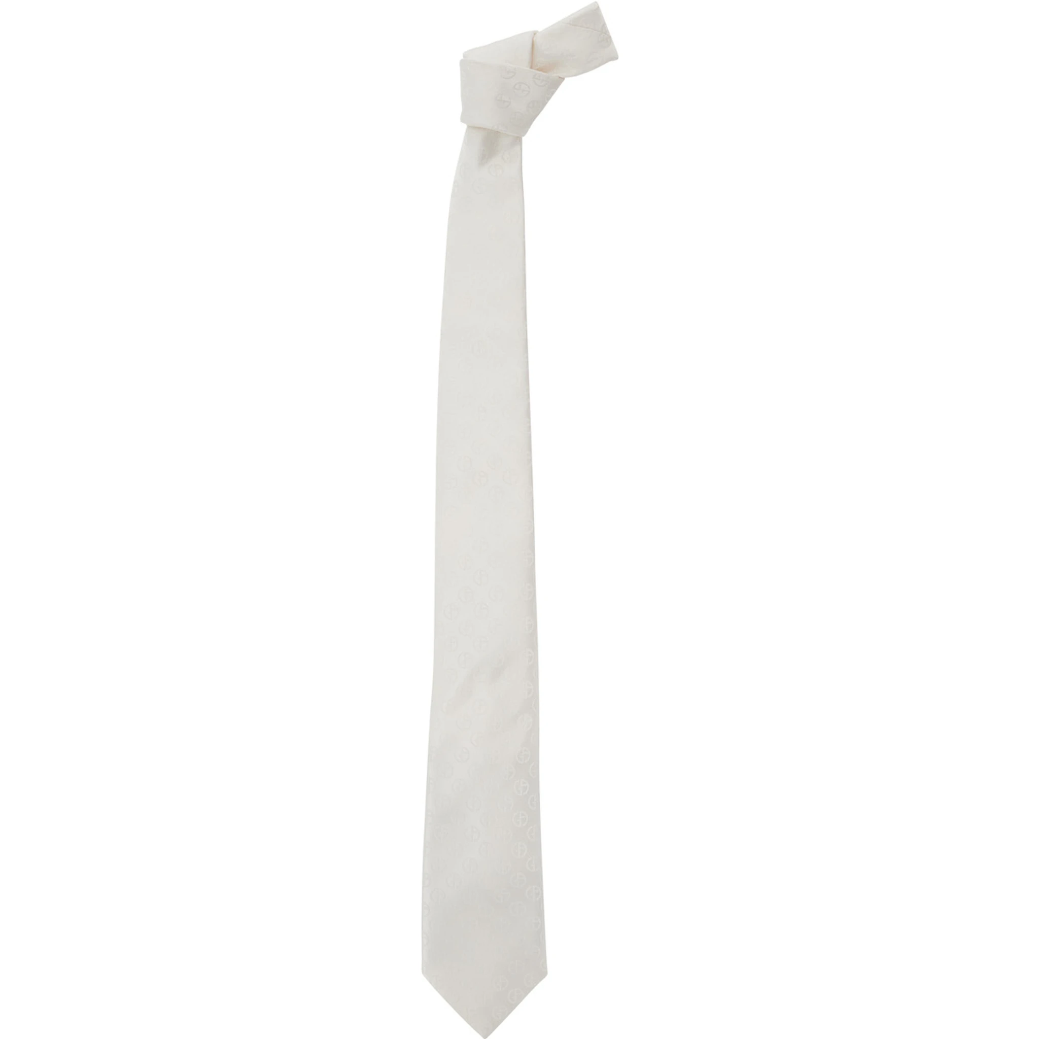 White Tie with All-Over Tonal Logo in Silk Man