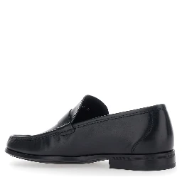 Caspian Black Loafers with Gancino Plaque on the Side in Leather Man