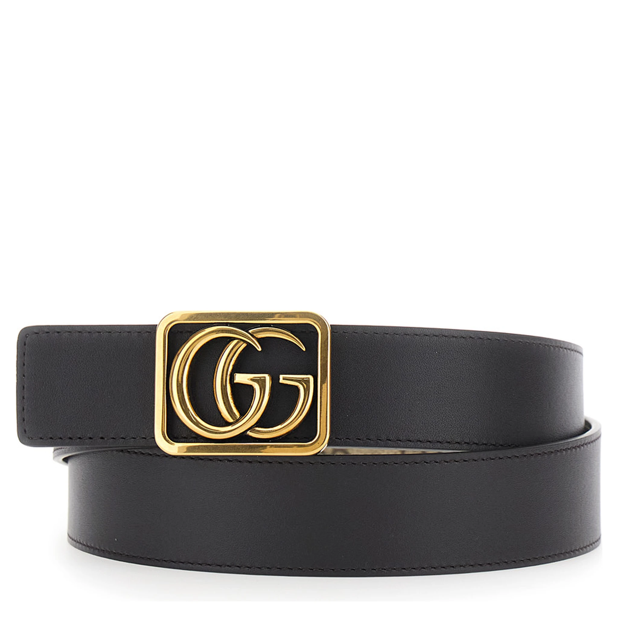 GG Marmont Beige Reversible Belt with GG Buckle Closure in GG Canvas and Leather Man