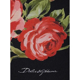 Multicolor Square Scarf with Floral Print in Silk Woman