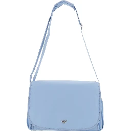 Light Blue Crossbody Changing Bag with Adjustable Shoulder Strap and Logo Plaque on the Front in Tech Fabric Baby