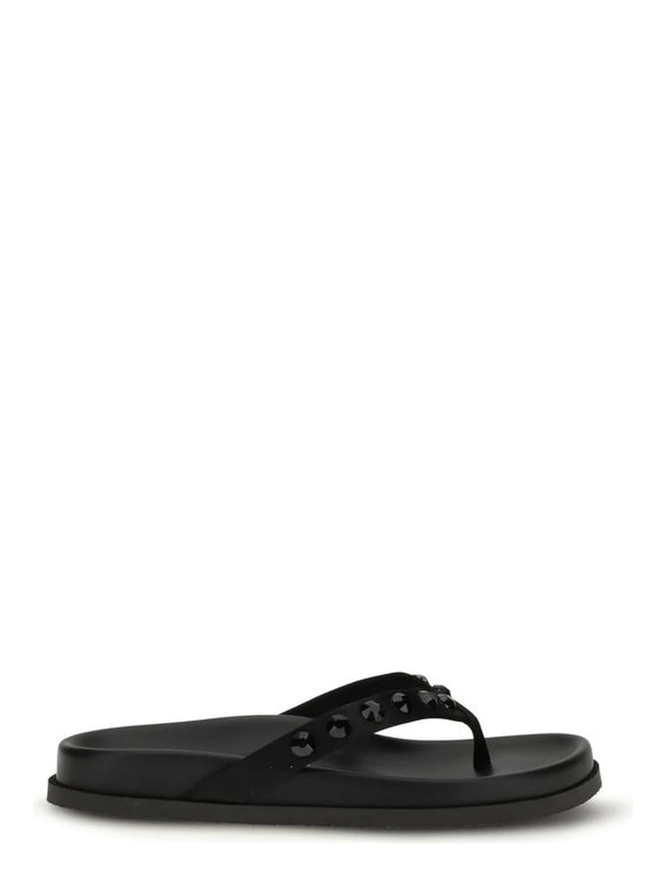 Black Rubber Flip-Flop Sandals