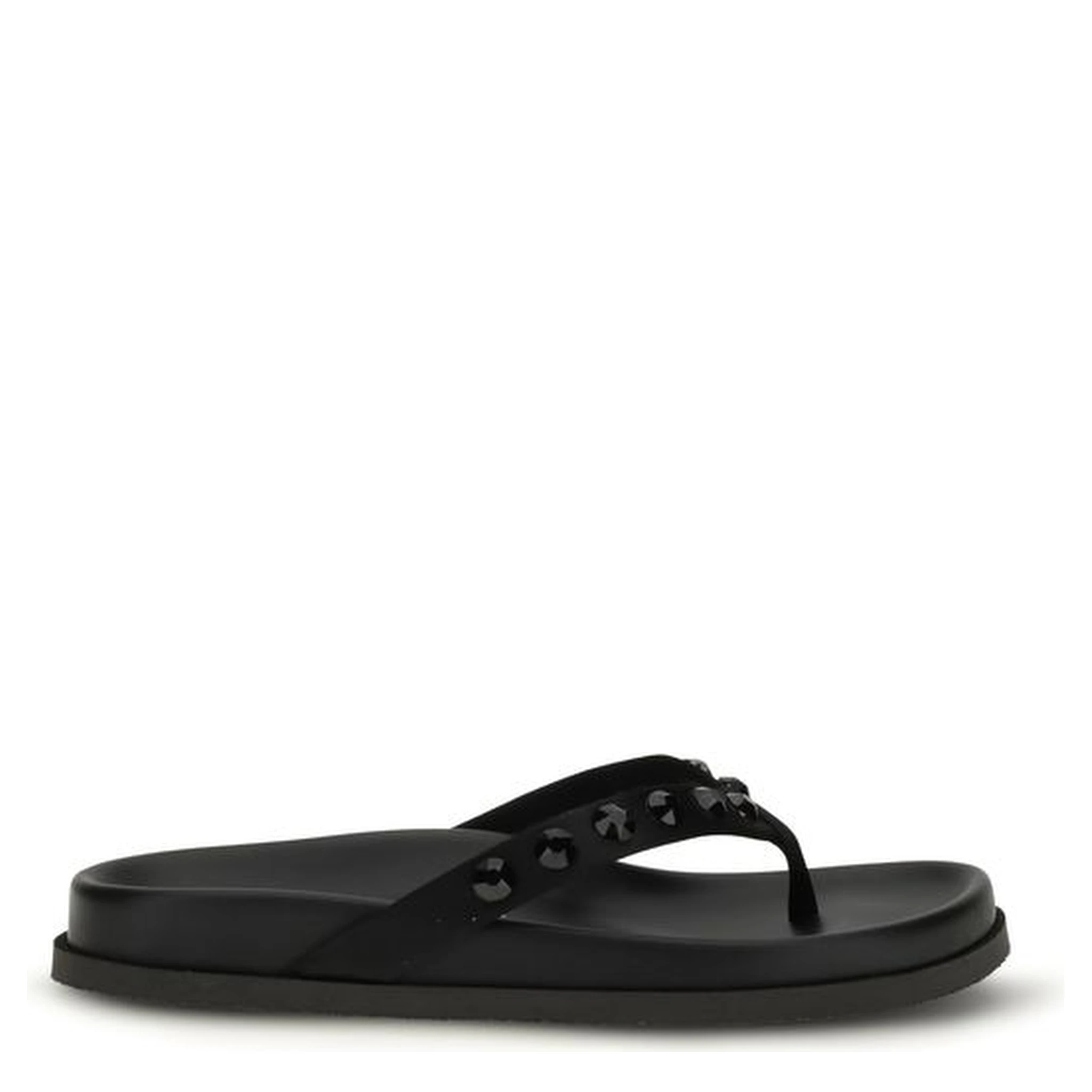 Black Rubber Flip-Flop Sandals