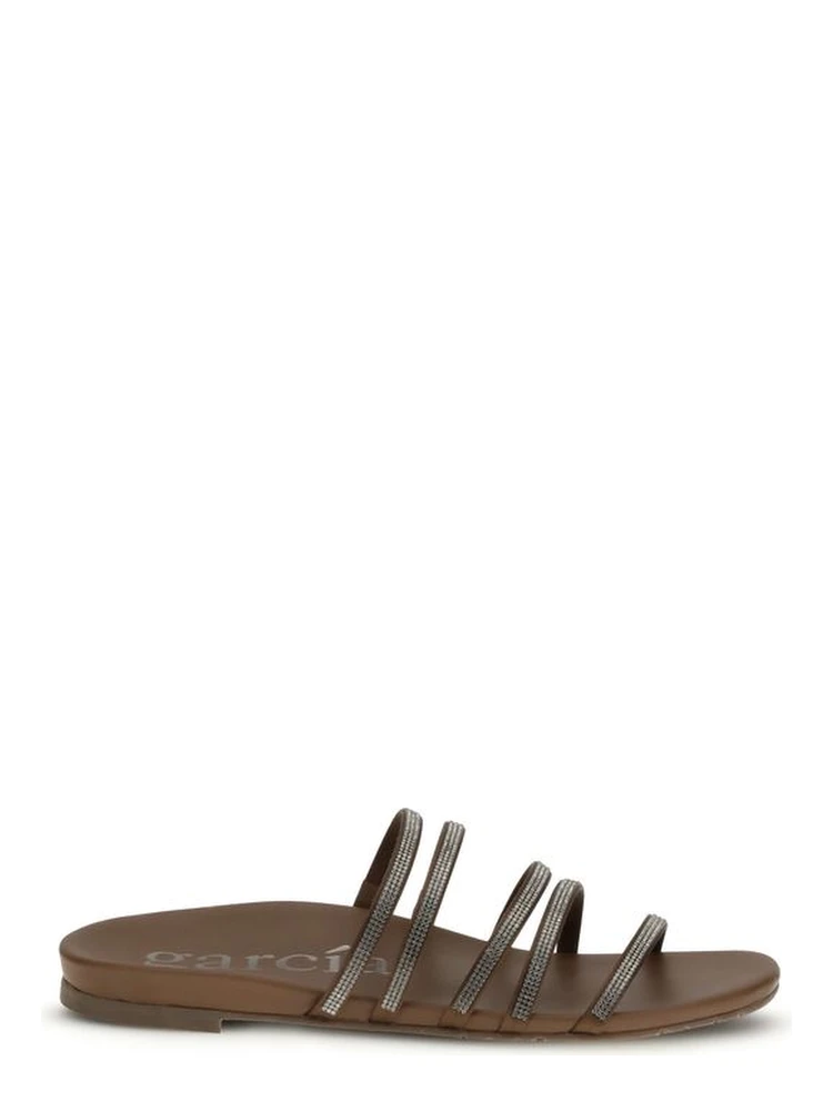 Brown Calf Leather Bos Taurus Flip-Flop Sandals