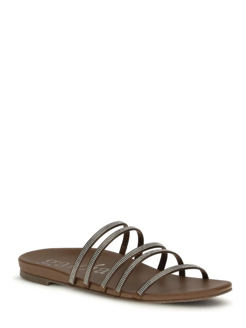Brown Calf Leather Bos Taurus Flip-Flop Sandals