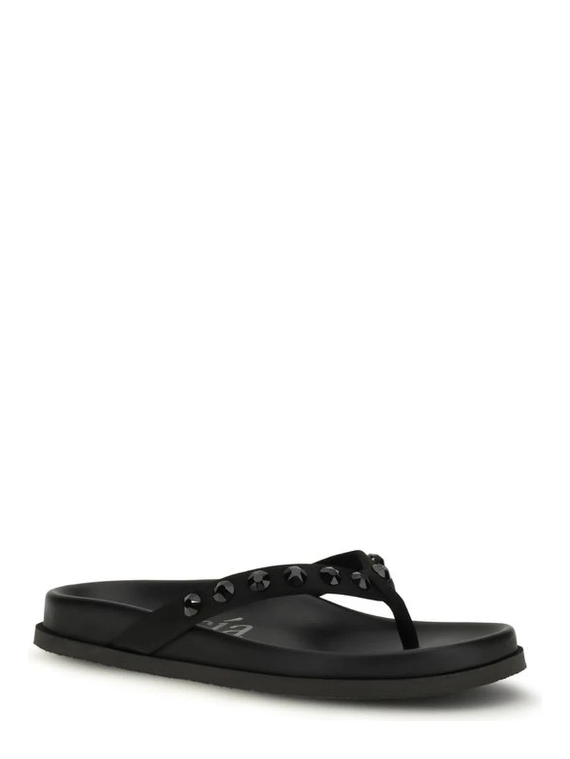 Black Rubber Flip-Flop Sandals