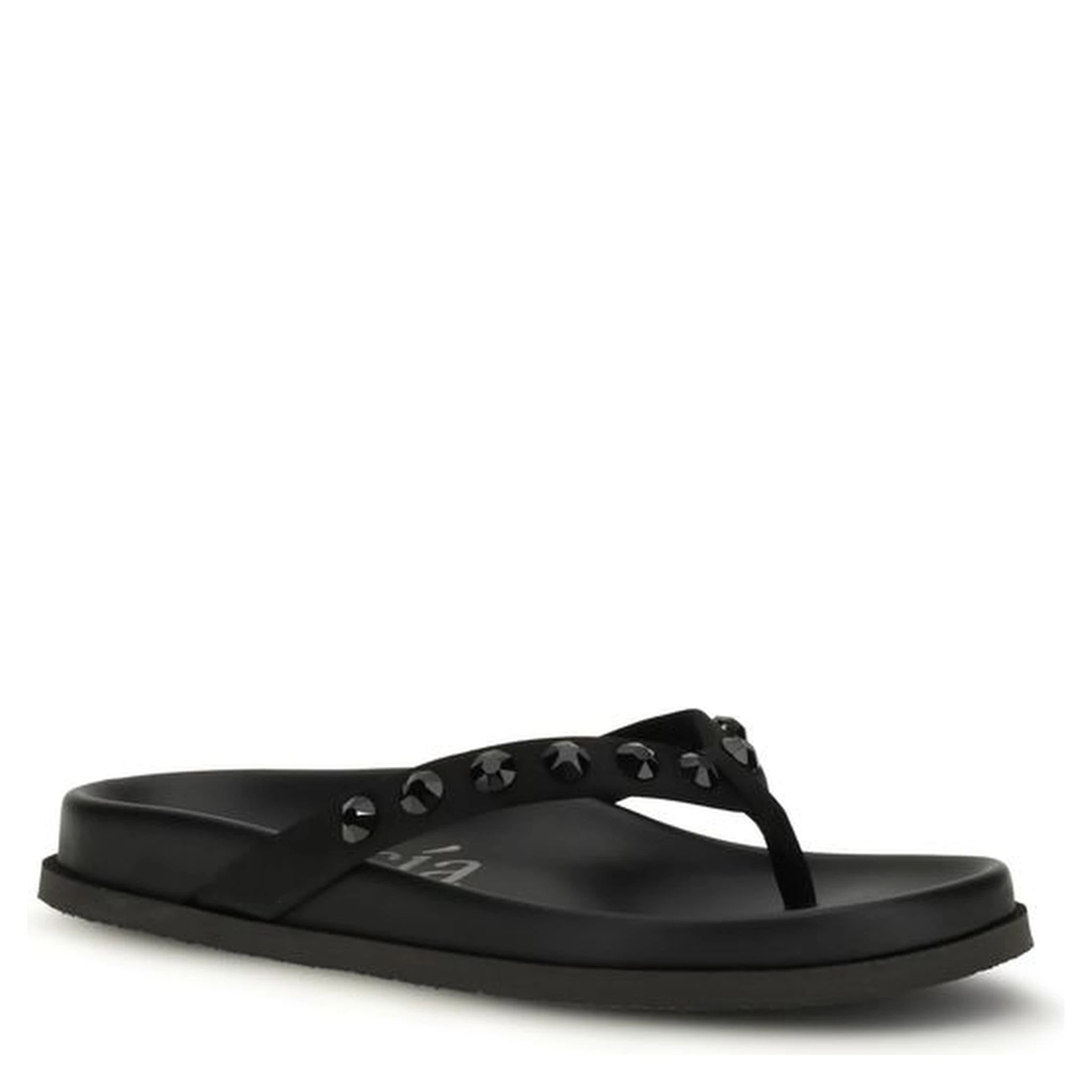Black Rubber Flip-Flop Sandals