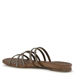 Brown Calf Leather Bos Taurus Flip-Flop Sandals