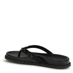 Black Rubber Flip-Flop Sandals