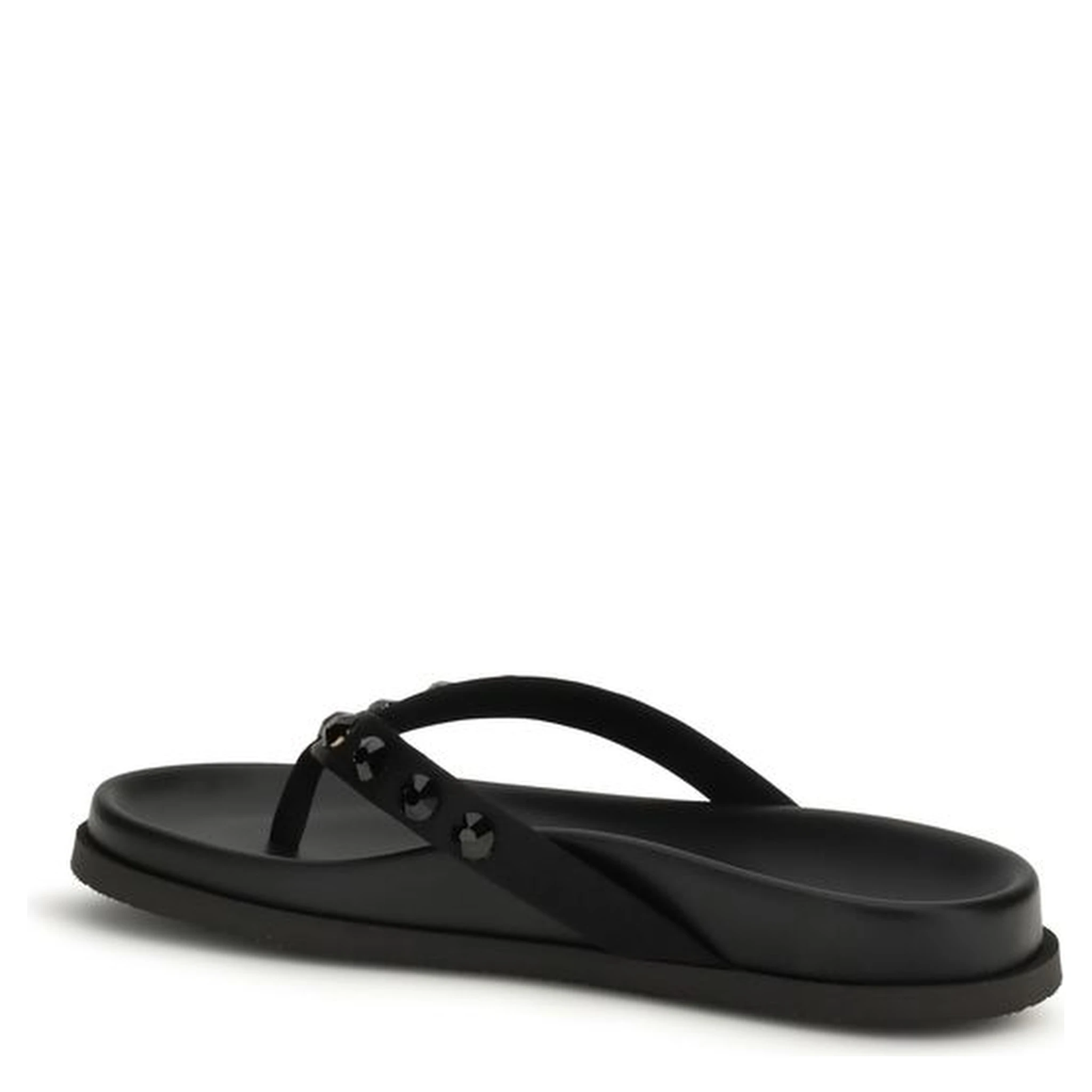 Black Rubber Flip-Flop Sandals