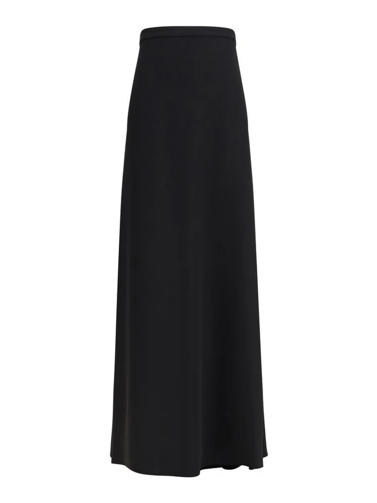 Black Silk Long Skirt
